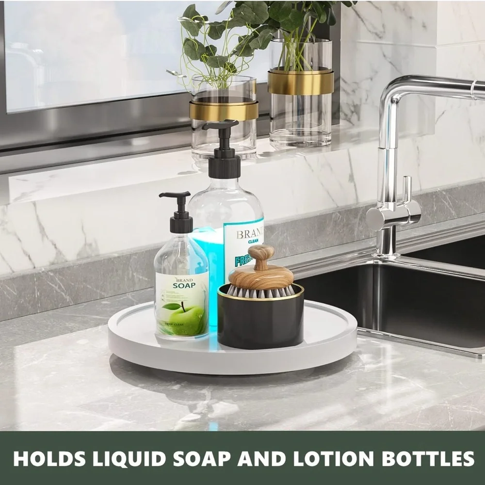 Turntable Vanity Tray 10 inches for Perfumes Kitchen Sink countertops Organizer